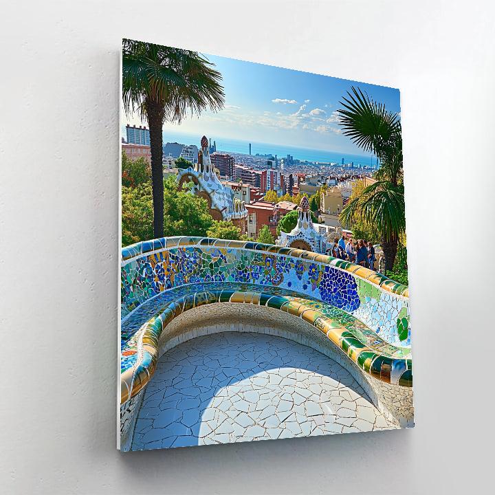 Cappadocia Not Included Park Guell Terrace Views - Barcelona, Spain DIY paint by numbers