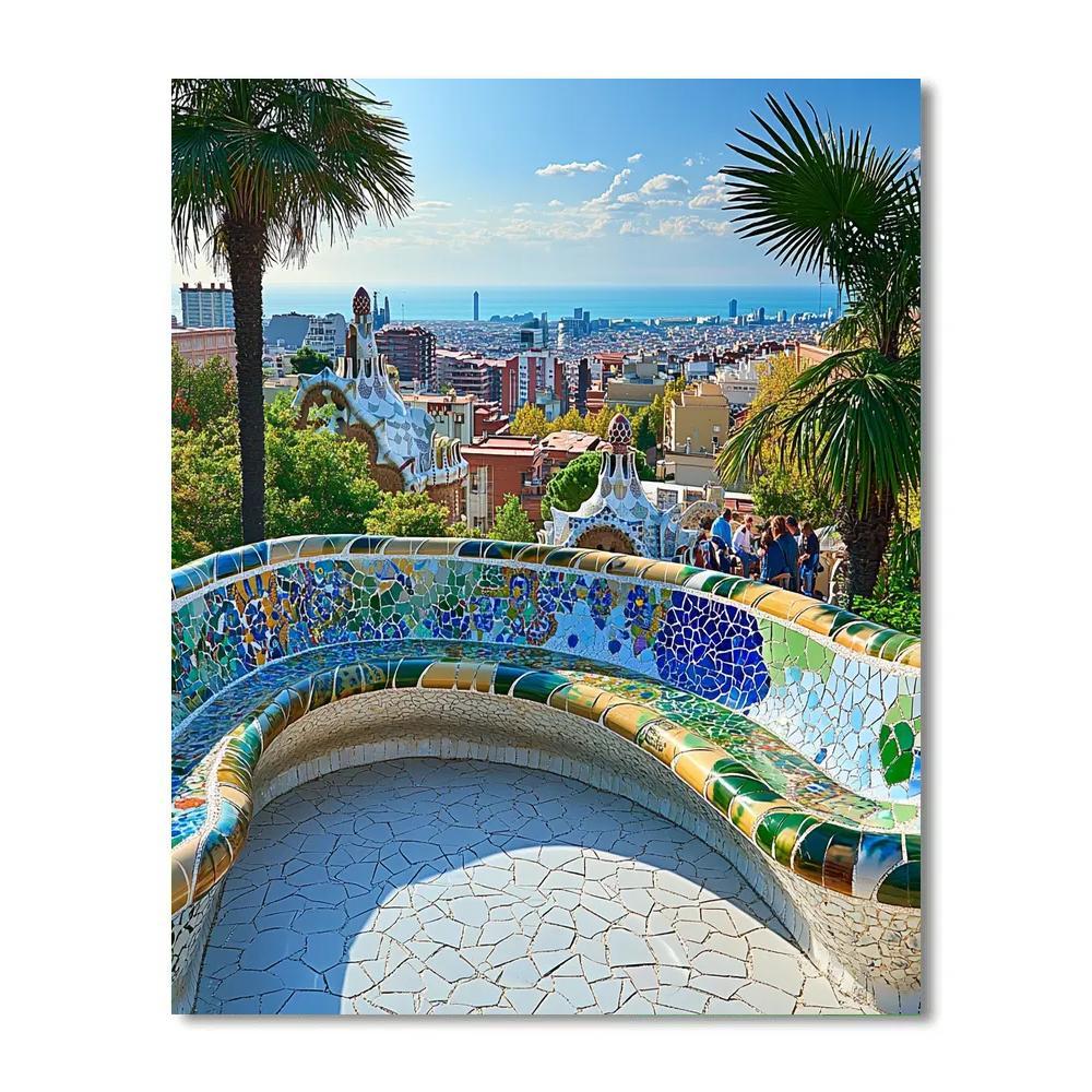 Cappadocia Not Included Park Guell Terrace Views - Barcelona, Spain DIY paint by numbers