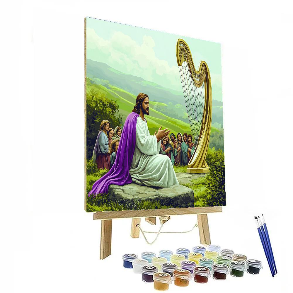 Jesus Teaching Under Wind Harp Number painting
