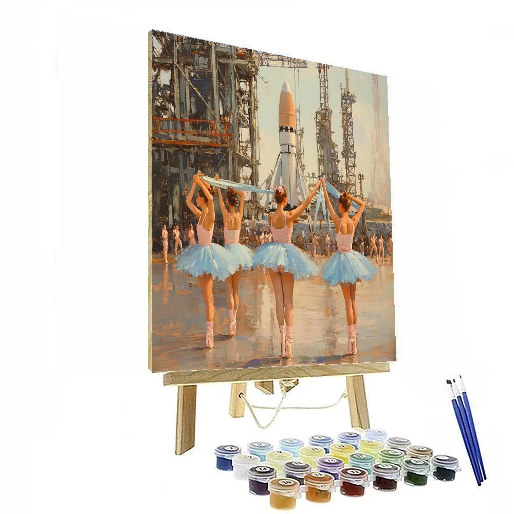 Edgar Degas Inspired Ballet Rehearsal In Spaceport Paint by numbers kits