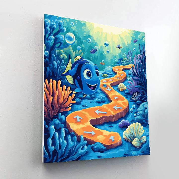 Dory Coral Maze Memory Game paint by color