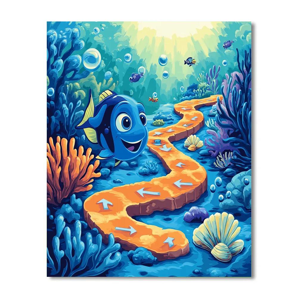 Dory Coral Maze Memory Game paint by color