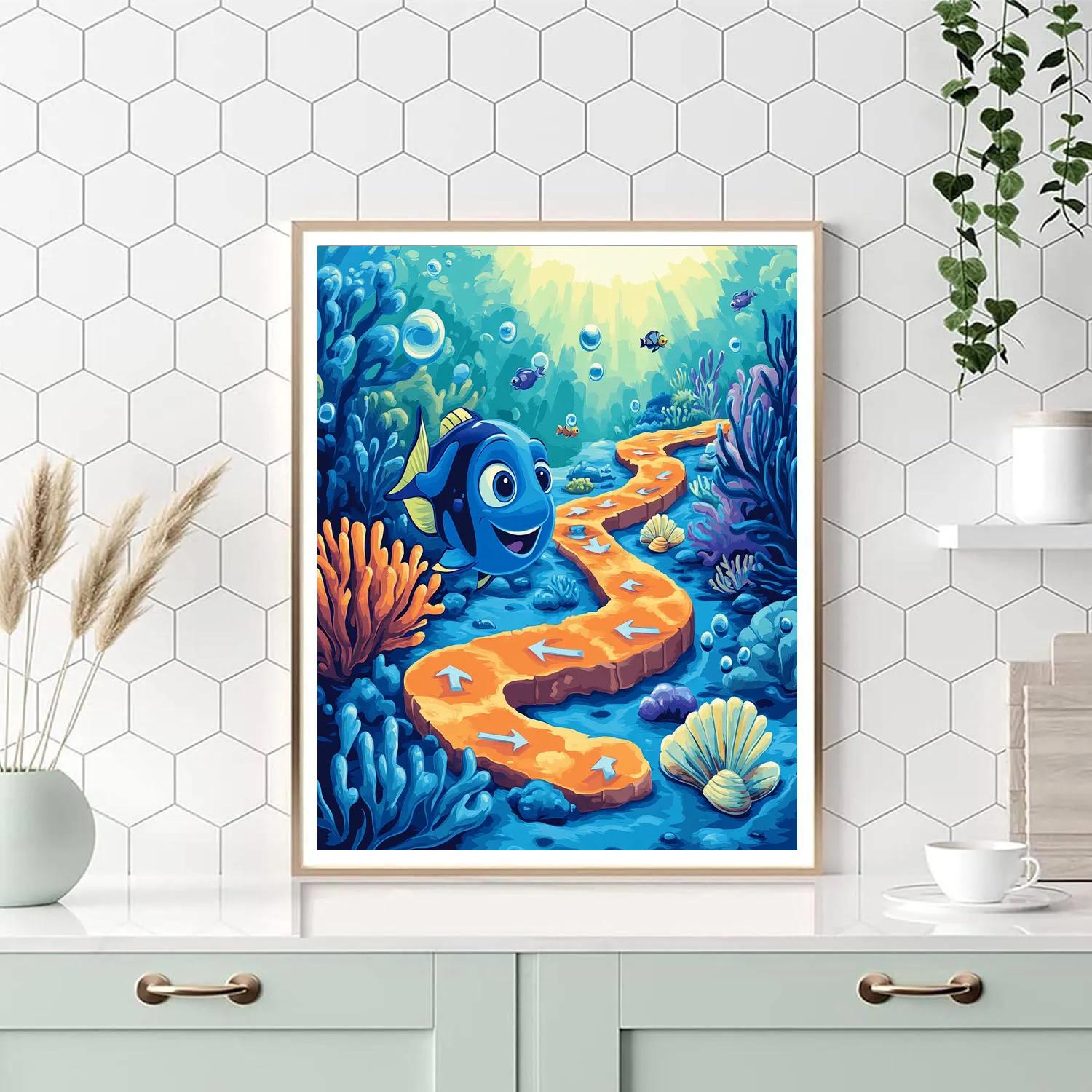 Dory Coral Maze Memory Game paint by color