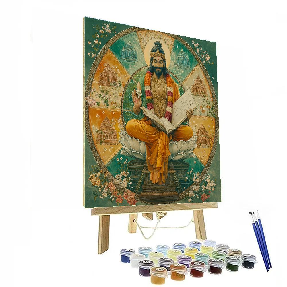 Brahma With Four Seasons Lotus Wheel Number painting