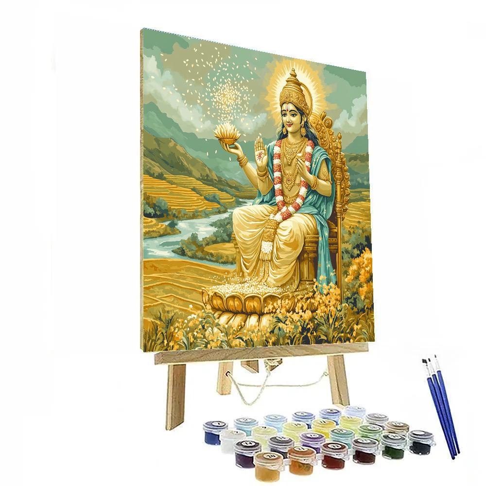 Vishnu Blessing A Harvest Of Floating Rice Grains Painting by numbers kit