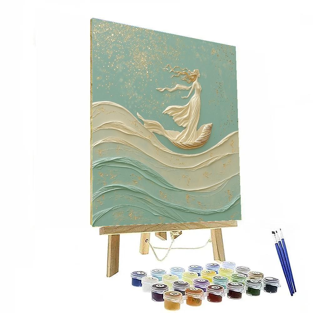 Botticelli Inspired Mythic Venus On A Comet Sea paint by color