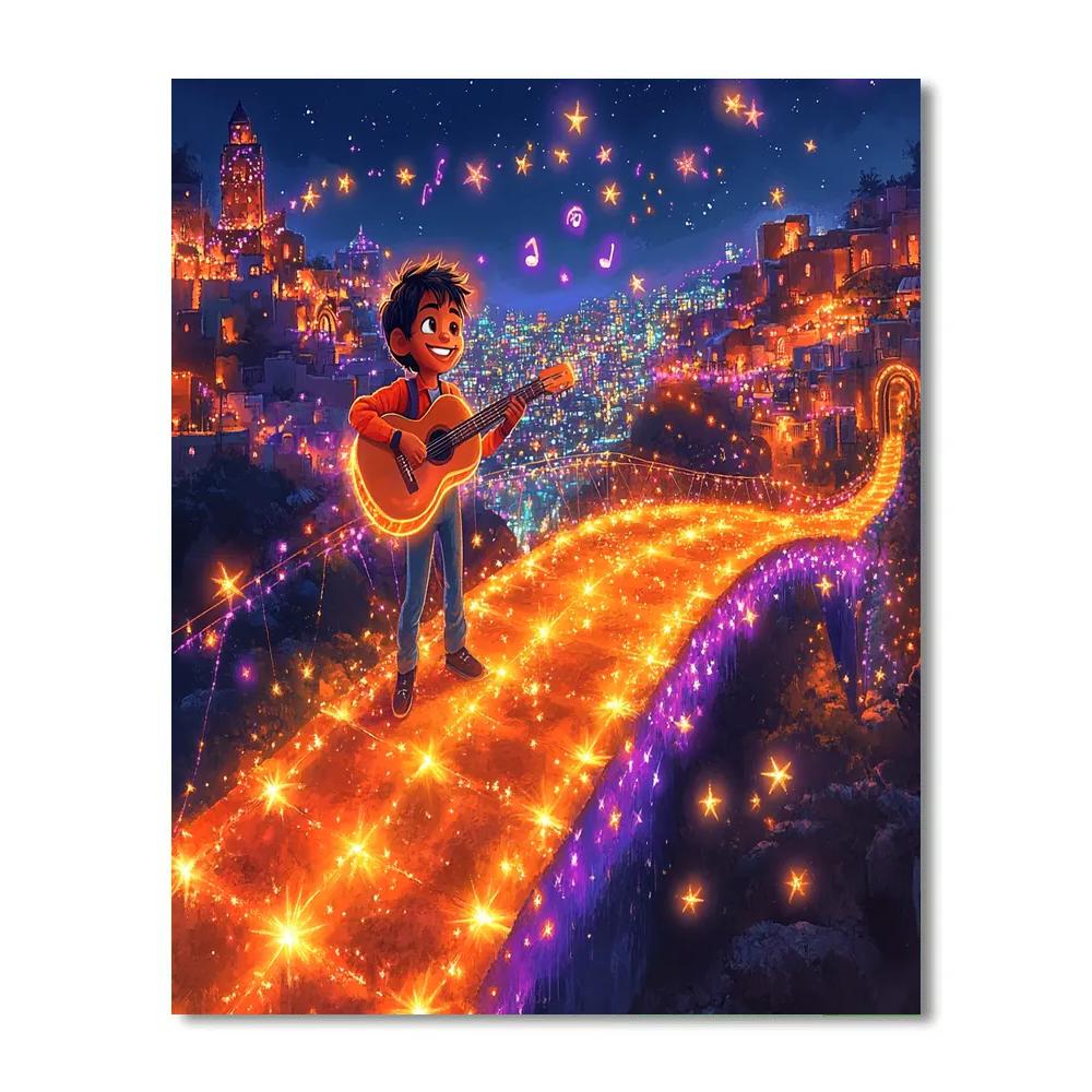 Miguel Rivera Guitar Star Bridge paint by number