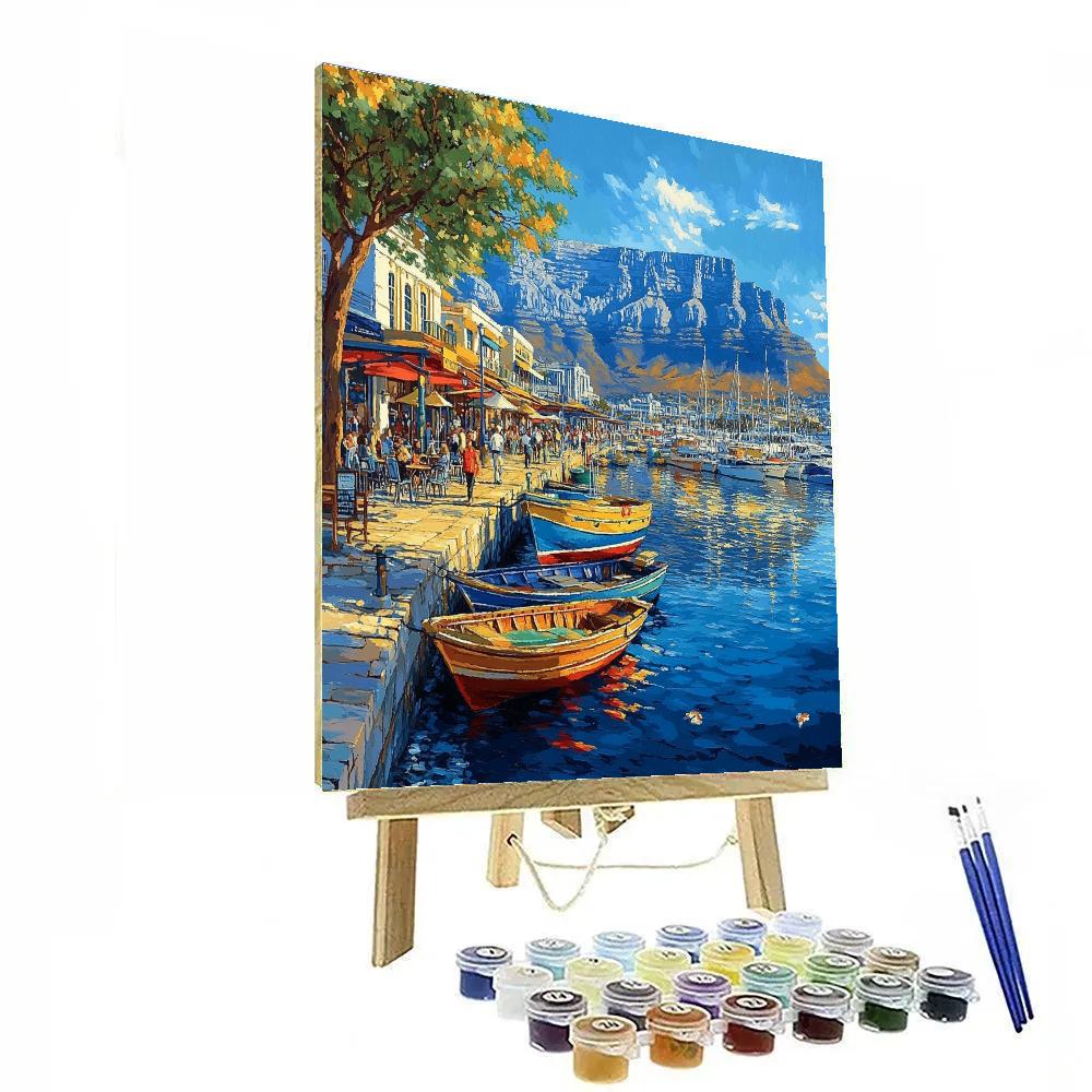 Cape Town V And A Waterfront With Table Mountain - Cape Town, South Africa paint by number