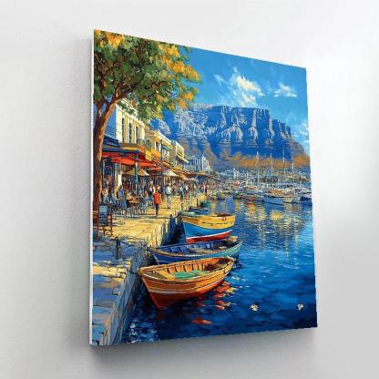 Cape Town V And A Waterfront With Table Mountain - Cape Town, South Africa paint by number