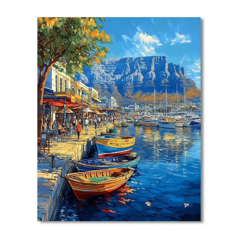 Cape Town V And A Waterfront With Table Mountain - Cape Town, South Africa paint by number