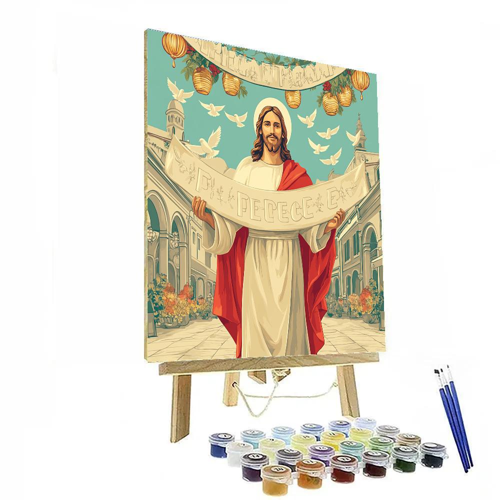Festival Banner Of Jesus Peace DIY paint by numbers