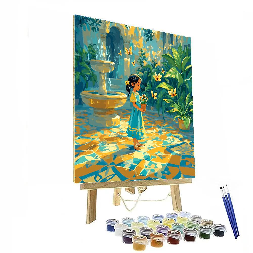 Mirabel Madrigal Butterfly Tile Courtyard DIY paint by numbers