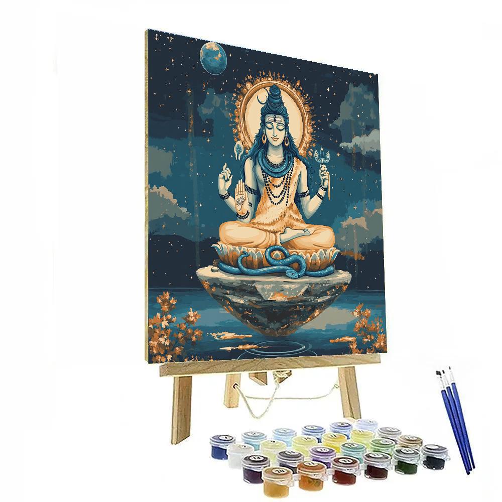 Temple Mural Of Shiva In Quiet Orbit painting number kit