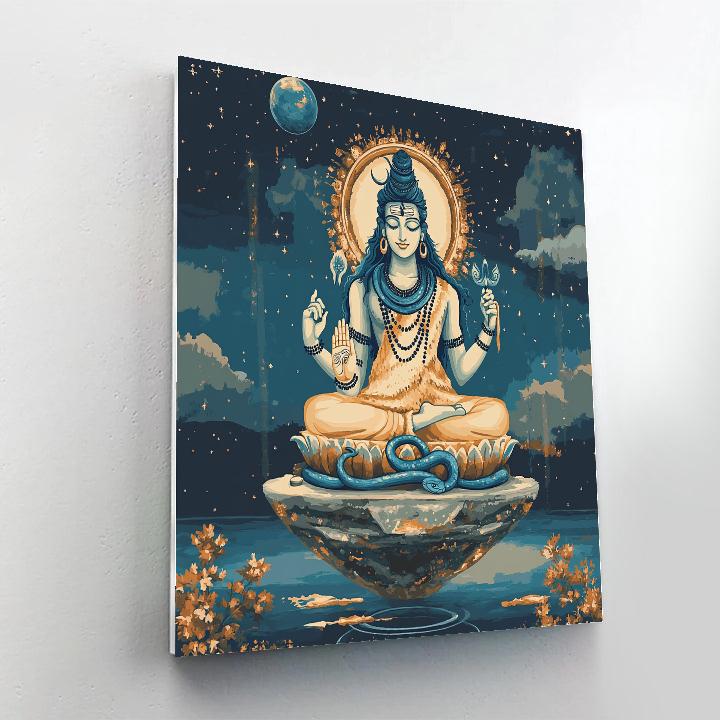 Temple Mural Of Shiva In Quiet Orbit painting number kit