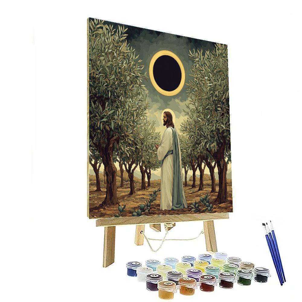 Jesus With Olive Grove Eclipse Paint by numbers kits