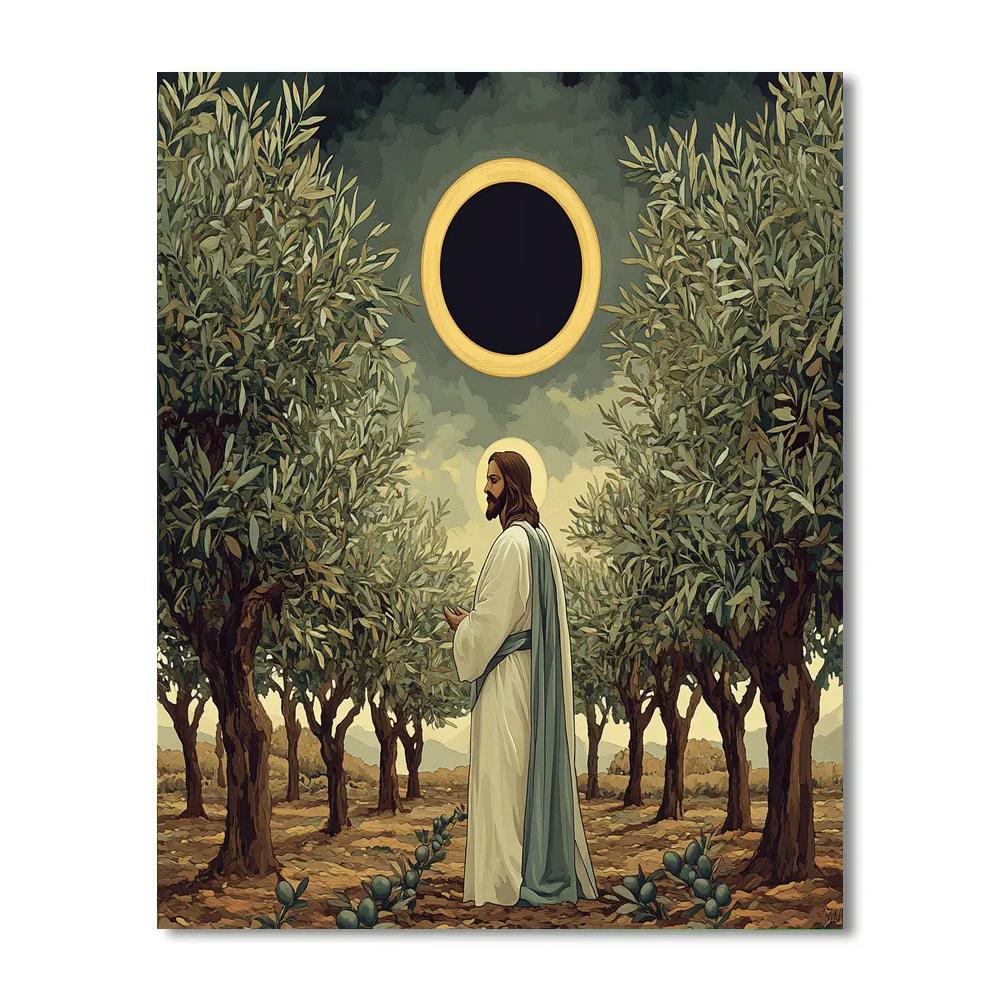 Jesus With Olive Grove Eclipse Paint by numbers kits