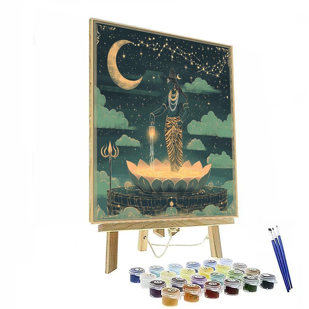 Lotus Pavilion Beneath The Stars With Shiva Paint by numbers kits