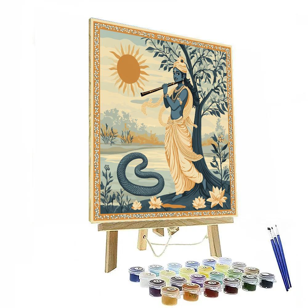 Krishna Practicing Yoga With A Serpent Shadow DIY paint by numbers