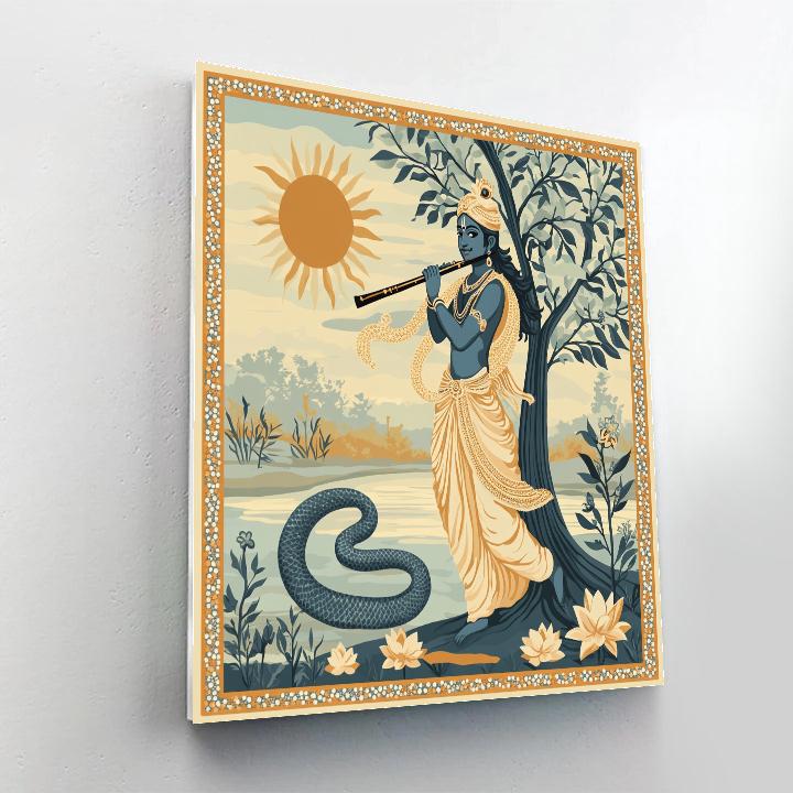 Krishna Practicing Yoga With A Serpent Shadow DIY paint by numbers