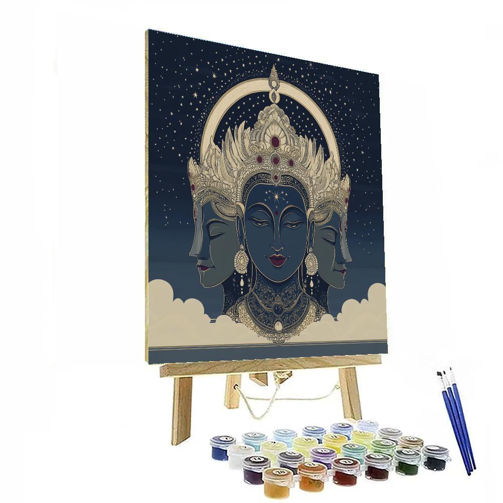 Brahma Portrait With Swan Constellation Halo Number painting
