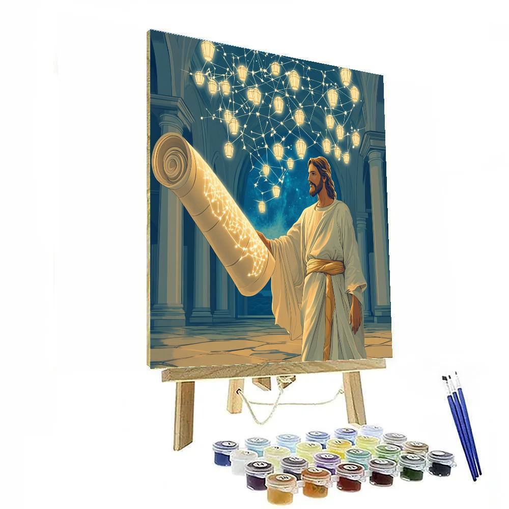 Jesus Scroll Of Lantern Constellations Paint by numbers art
