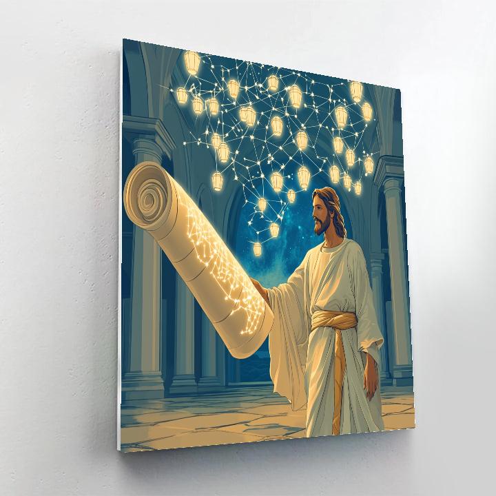 Jesus Scroll Of Lantern Constellations Paint by numbers art