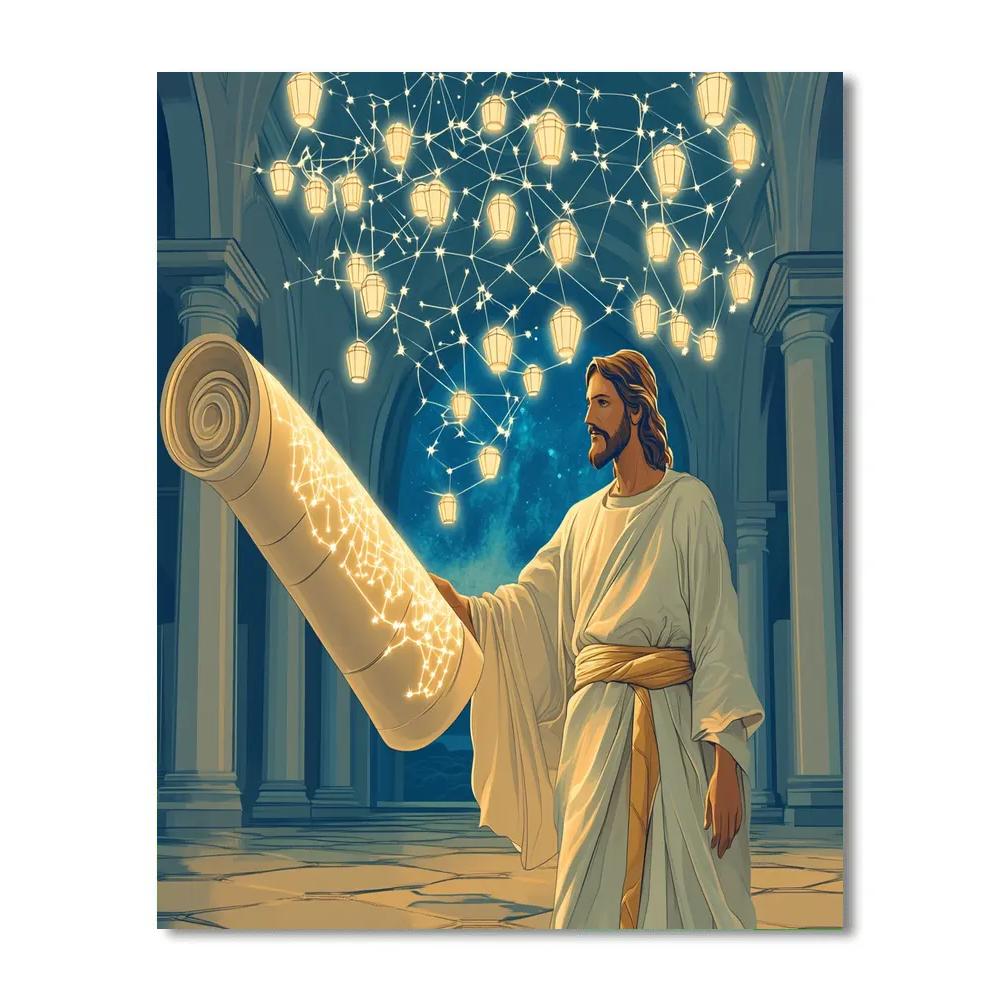 Jesus Scroll Of Lantern Constellations Paint by numbers art