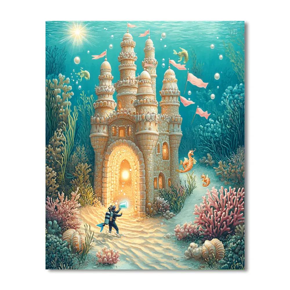 Coral Crown Castle Lagoon Paint by numbers kits