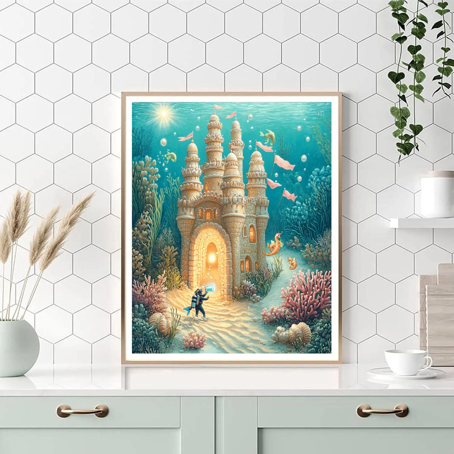 Coral Crown Castle Lagoon Paint by numbers kits