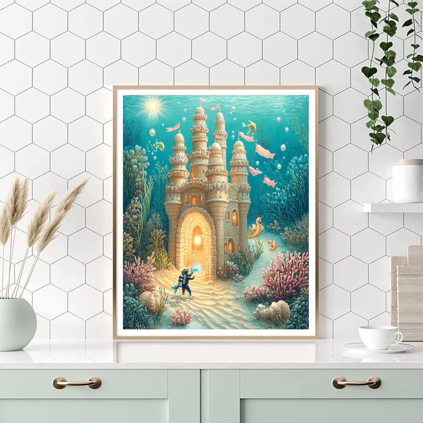 Coral Crown Castle Lagoon Paint by numbers kits