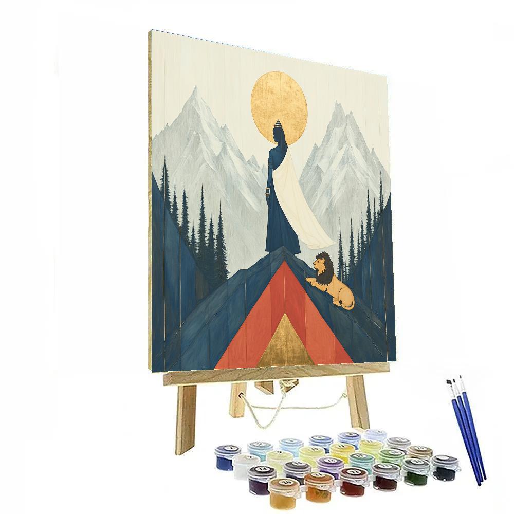 Mountain Crowned Parvati Number painting