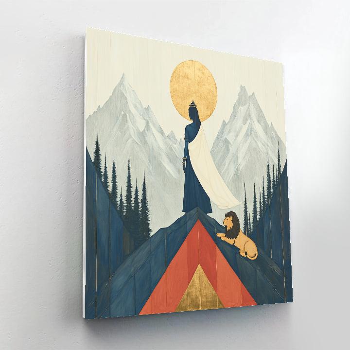 Mountain Crowned Parvati Number painting