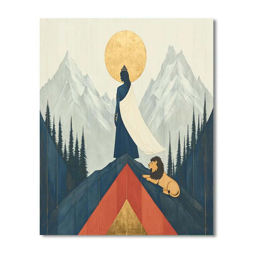 Mountain Crowned Parvati Number painting