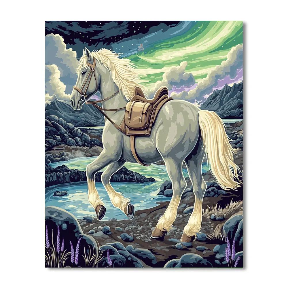 Horse Aurora Courier Of The Geothermal Highlands Paint by numbers art