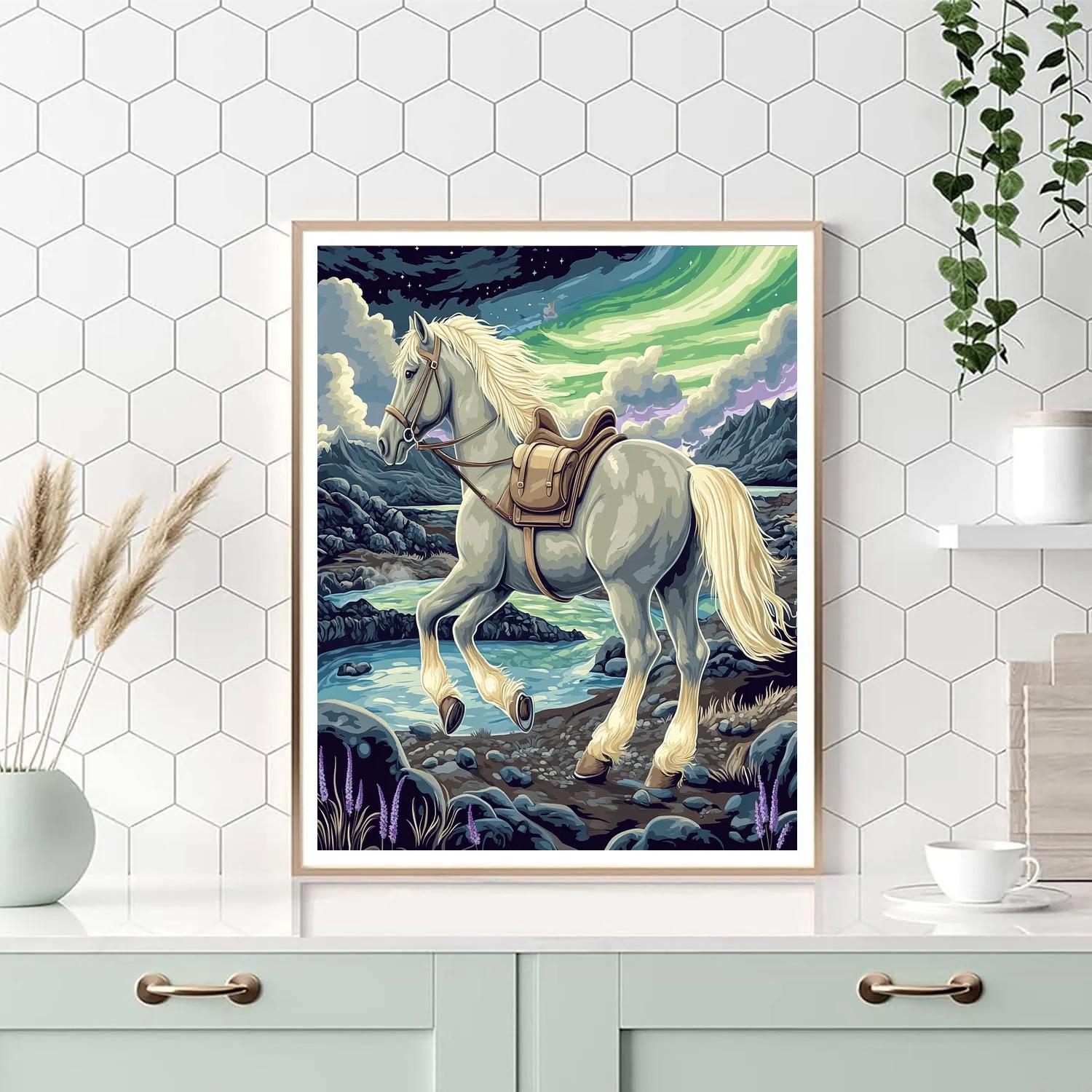 Horse Aurora Courier Of The Geothermal Highlands Paint by numbers art