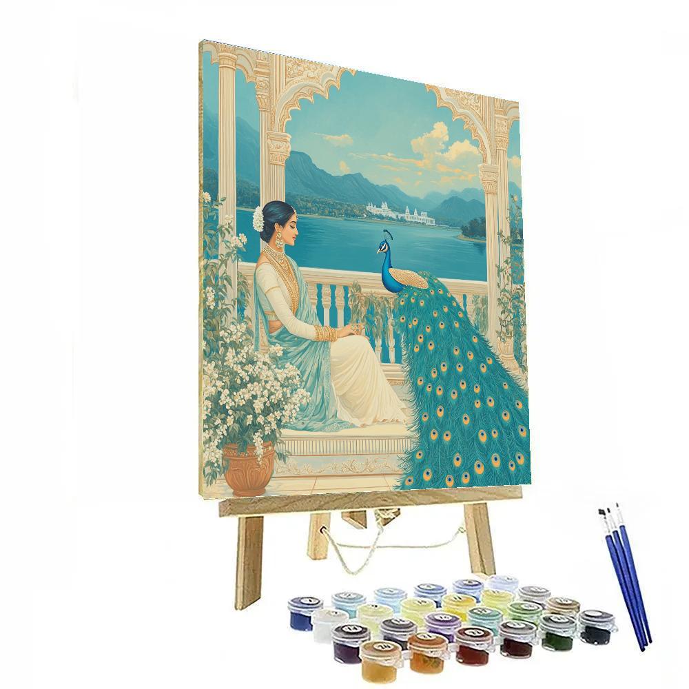 Parvati And The Quiet Peacock Terrace paint by number