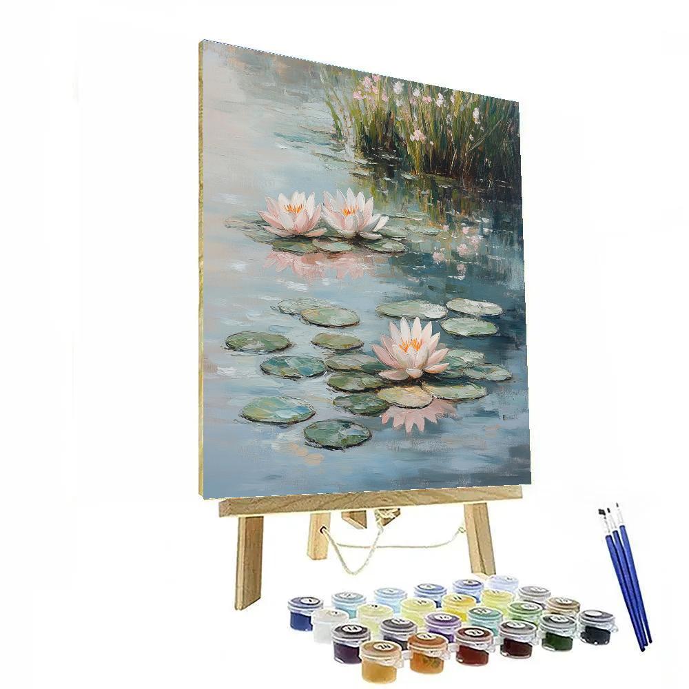 Claude Monet Inspired Waterlilies Under Pearl Rainlight paint by number