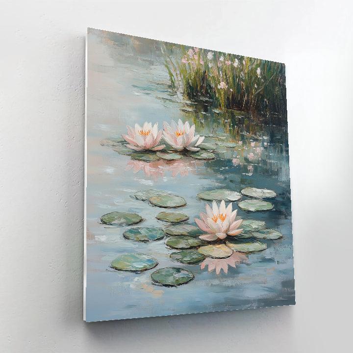Claude Monet Inspired Waterlilies Under Pearl Rainlight paint by number