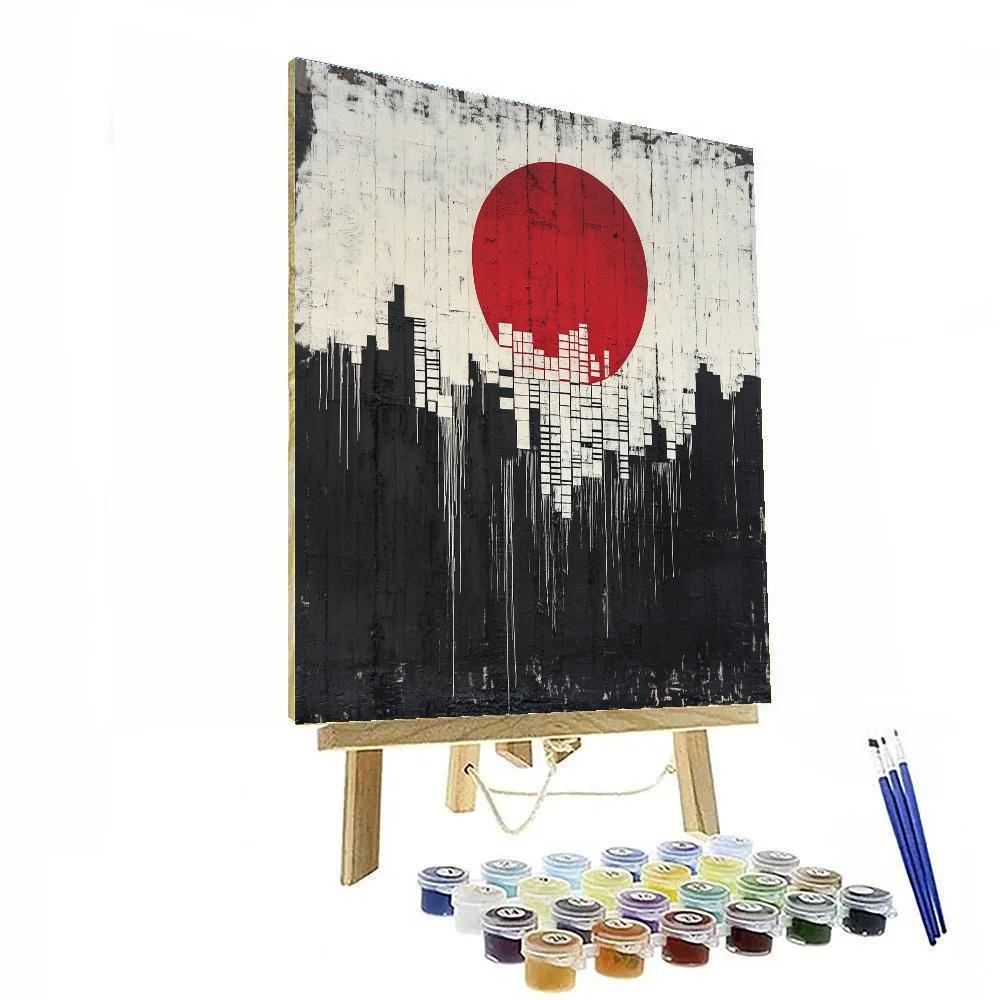 Banksy Inspired Carbon Ledger Eclipse paint by numbers