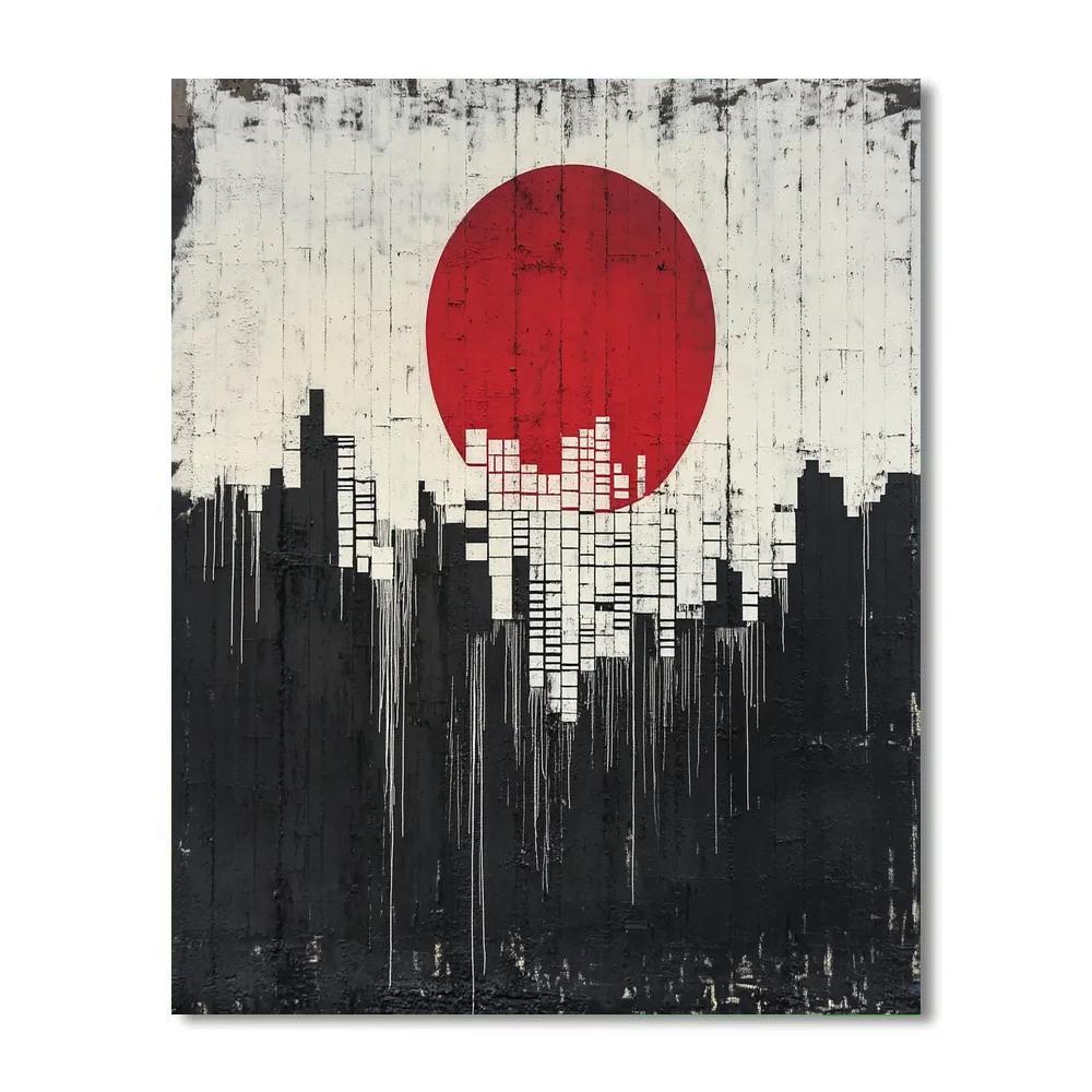 Banksy Inspired Carbon Ledger Eclipse paint by numbers