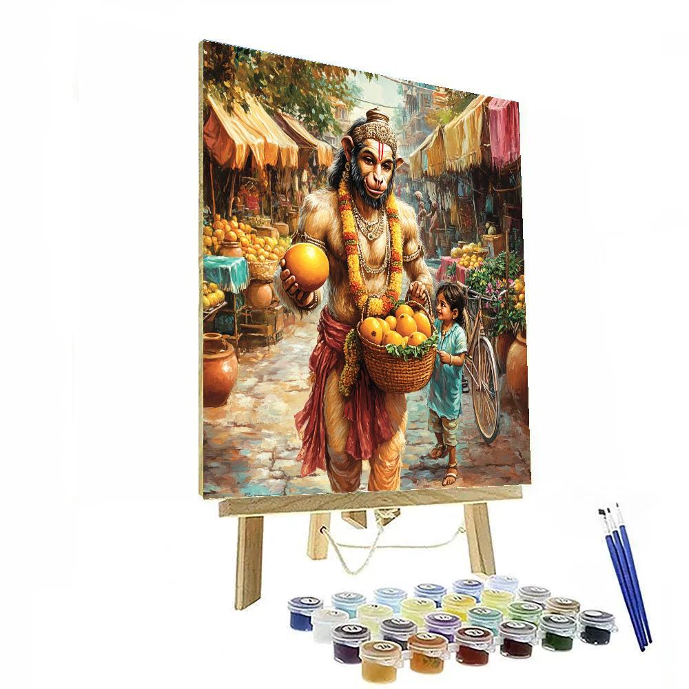 Market Day Hanuman Helping Hands DIY paint by numbers