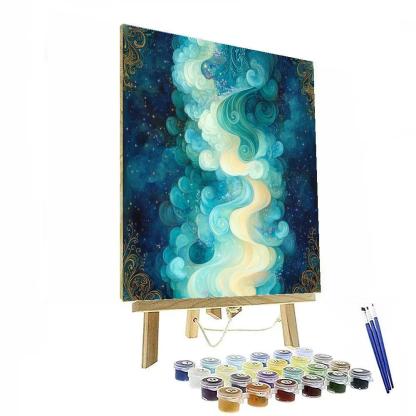 Alphonse Mucha Inspired Nebula Garden Resonance Painting by numbers kit