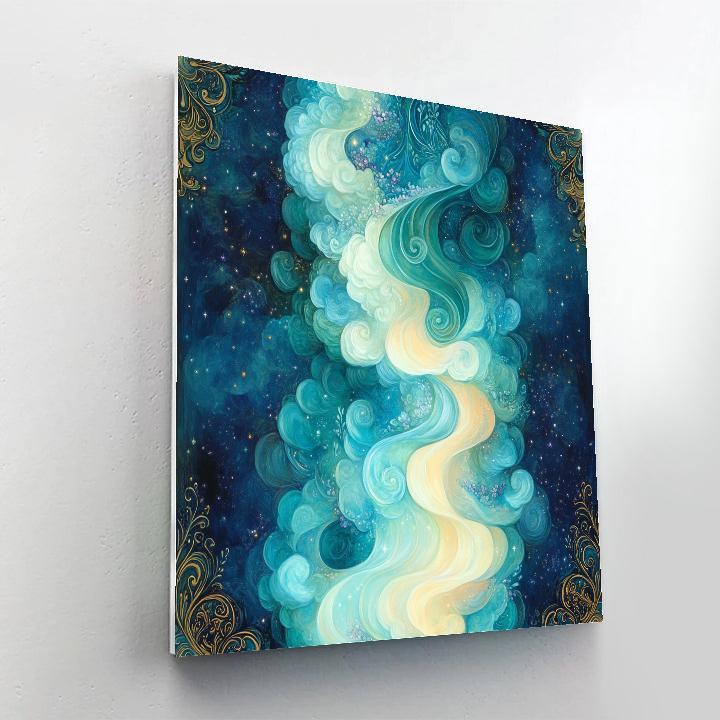 Alphonse Mucha Inspired Nebula Garden Resonance Painting by numbers kit