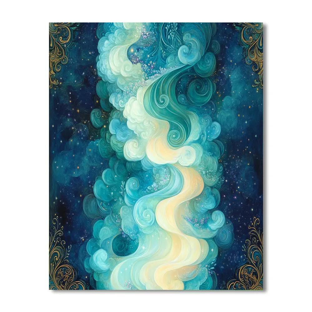 Alphonse Mucha Inspired Nebula Garden Resonance Painting by numbers kit