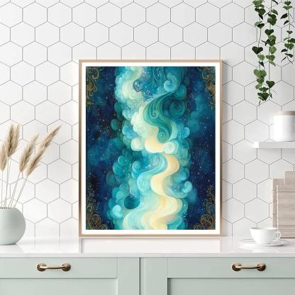 Alphonse Mucha Inspired Nebula Garden Resonance Painting by numbers kit