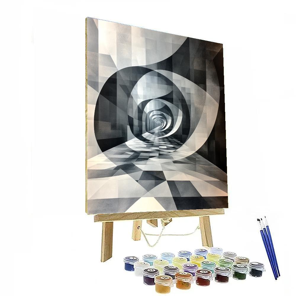 M.C. Escher Inspired Non Euclidean Silence Lattice painting number kit