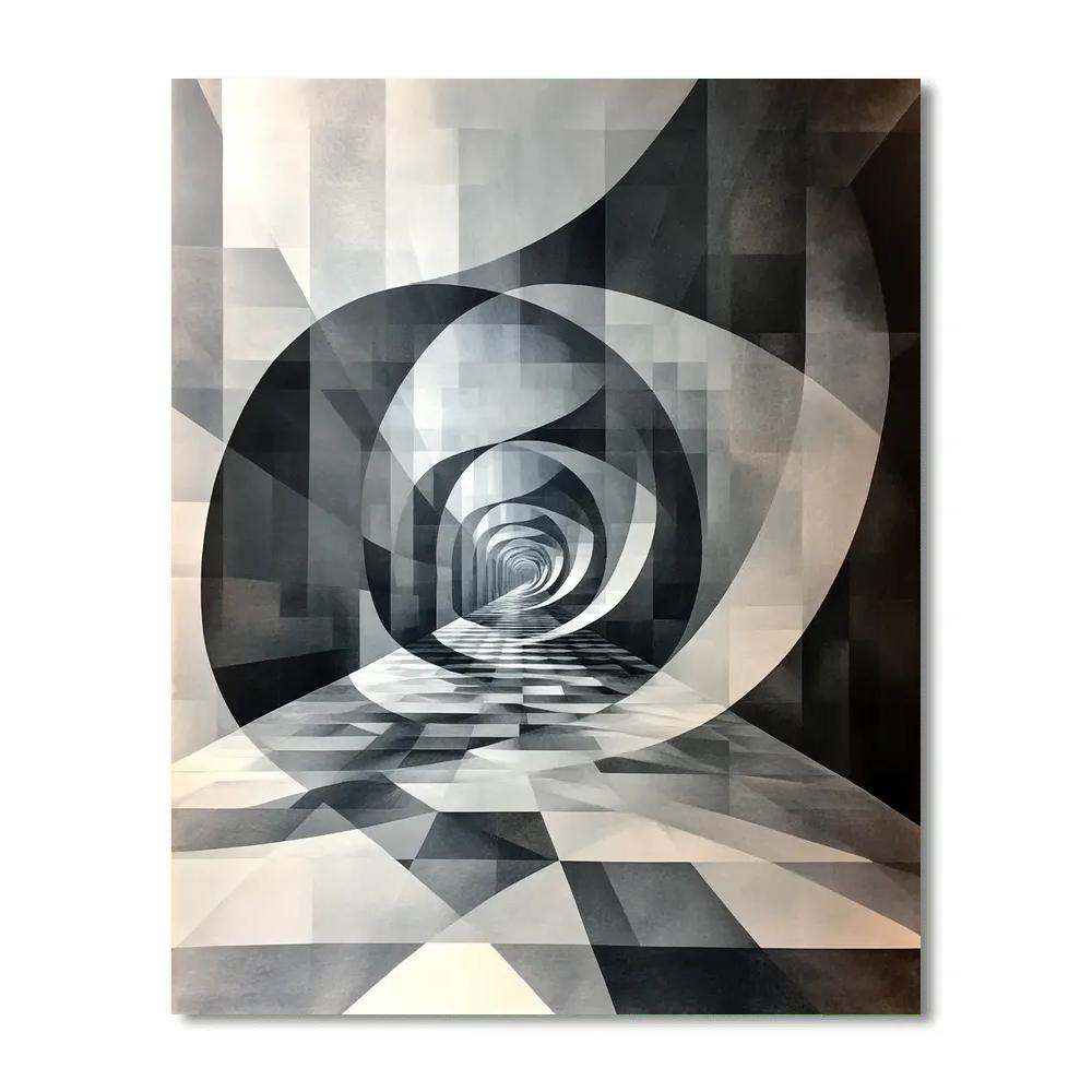 M.C. Escher Inspired Non Euclidean Silence Lattice painting number kit