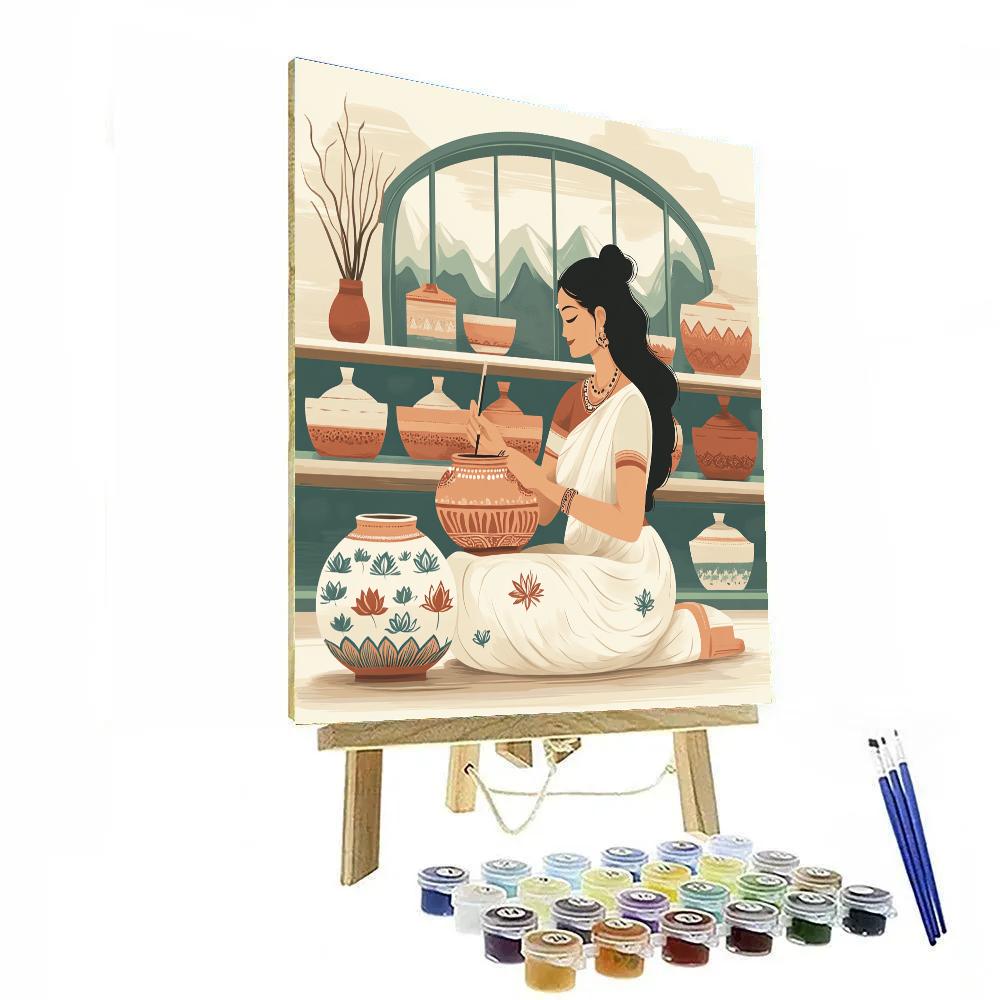 Parvati Painted Pottery Serenity Paint by numbers art