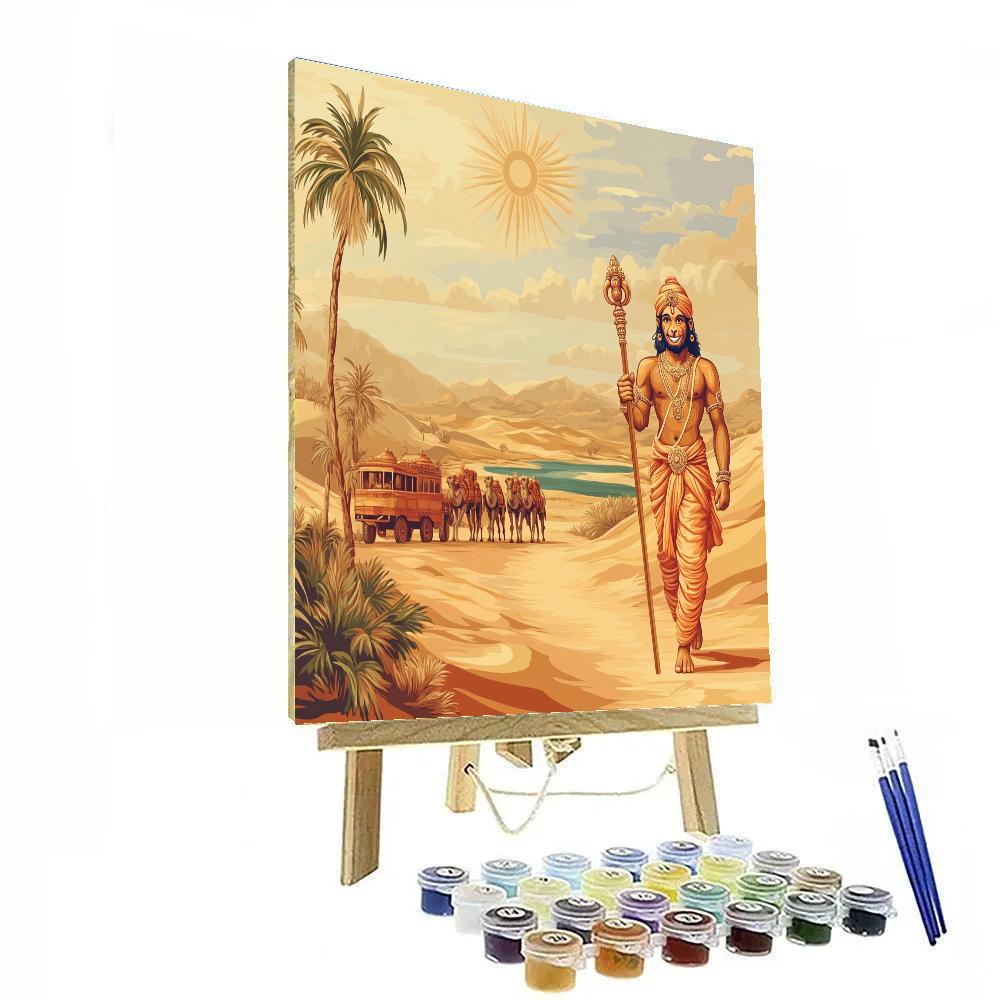 Desert Caravan, Hanuman Protector Number painting