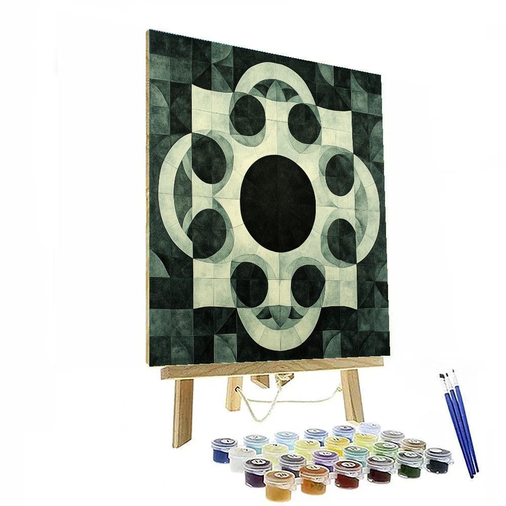 M.C. Escher Inspired Infinity Mirror Tessellation Eclipse paint by color